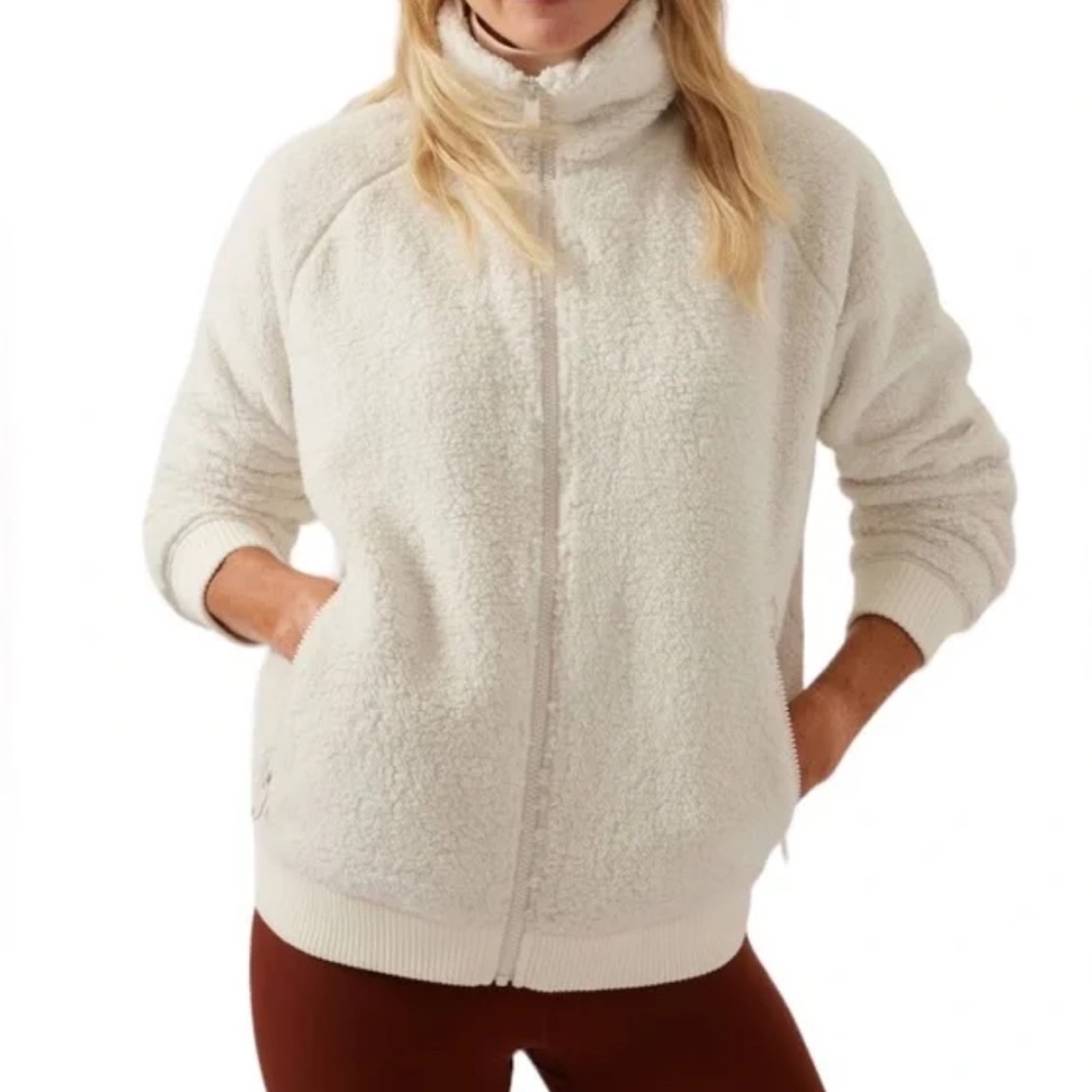 Athleta Tugga Cozy Sherpa Jacket Cream Size Small
